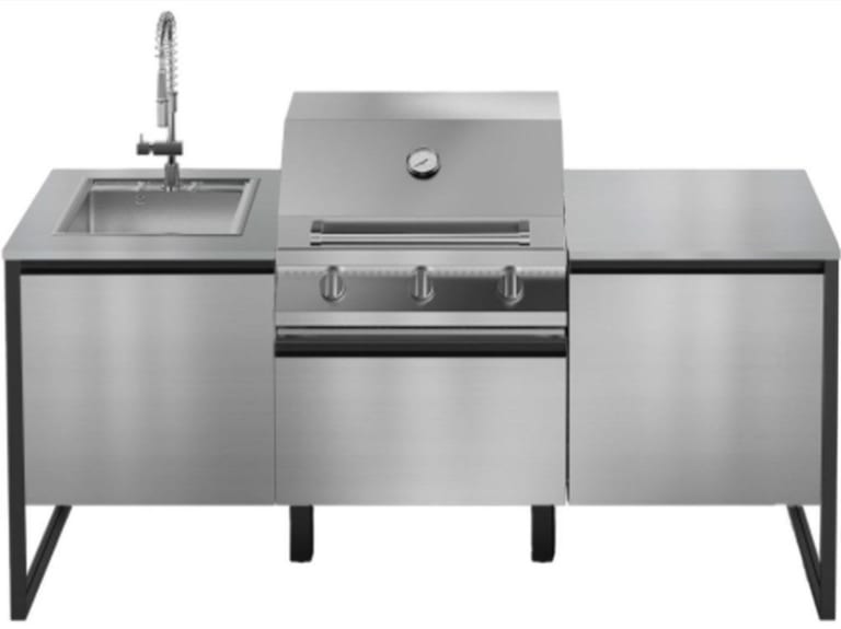 STEEL CUCINE GEA T20-60 SS-N-S, module modulaire naturel avec évier intégré.