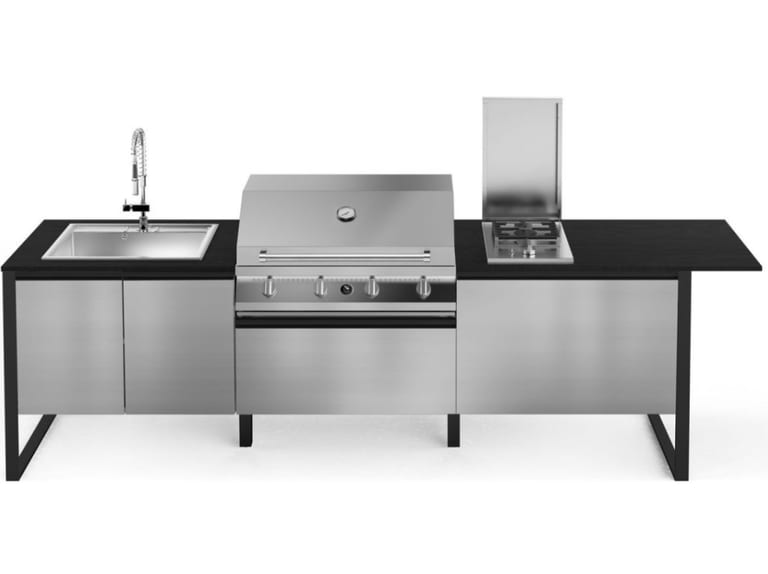 STEEL CUCINE GEA T28-60 SS-A-L, module modulaire anthracite pour grande terrasse.
